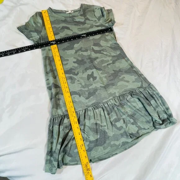 Jane & Delancey Women's Ruffled Hem Camouflage T-shirt Dress XS - Picture 3 of 8